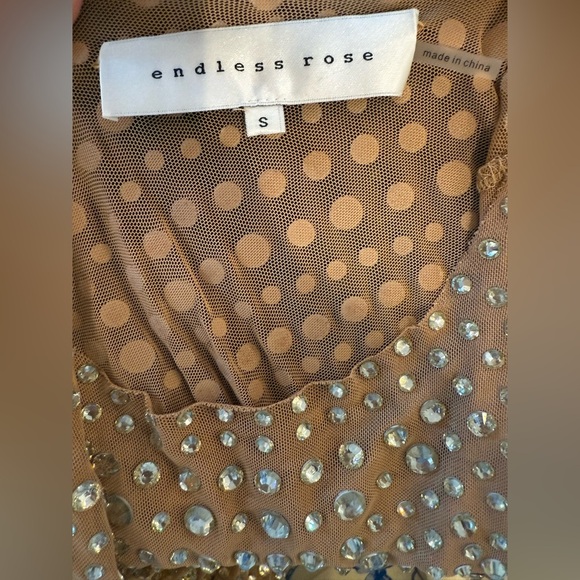 English Factory Cream Embellished Fitted Long Sleeve Top NEW - Picture 4 of 5